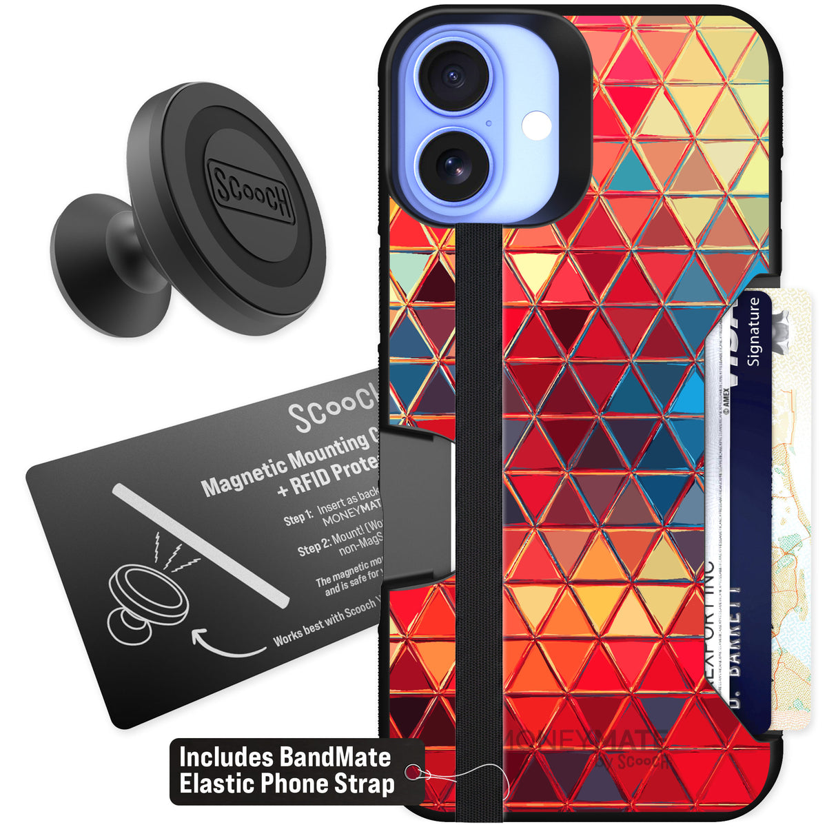 Scooch Moneymate Festive Glass for iPhone 16 Plus β Starter Bundle