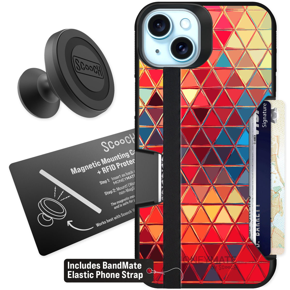 Scooch Moneymate Festive Glass for iPhone 14 Plus β Starter Bundle