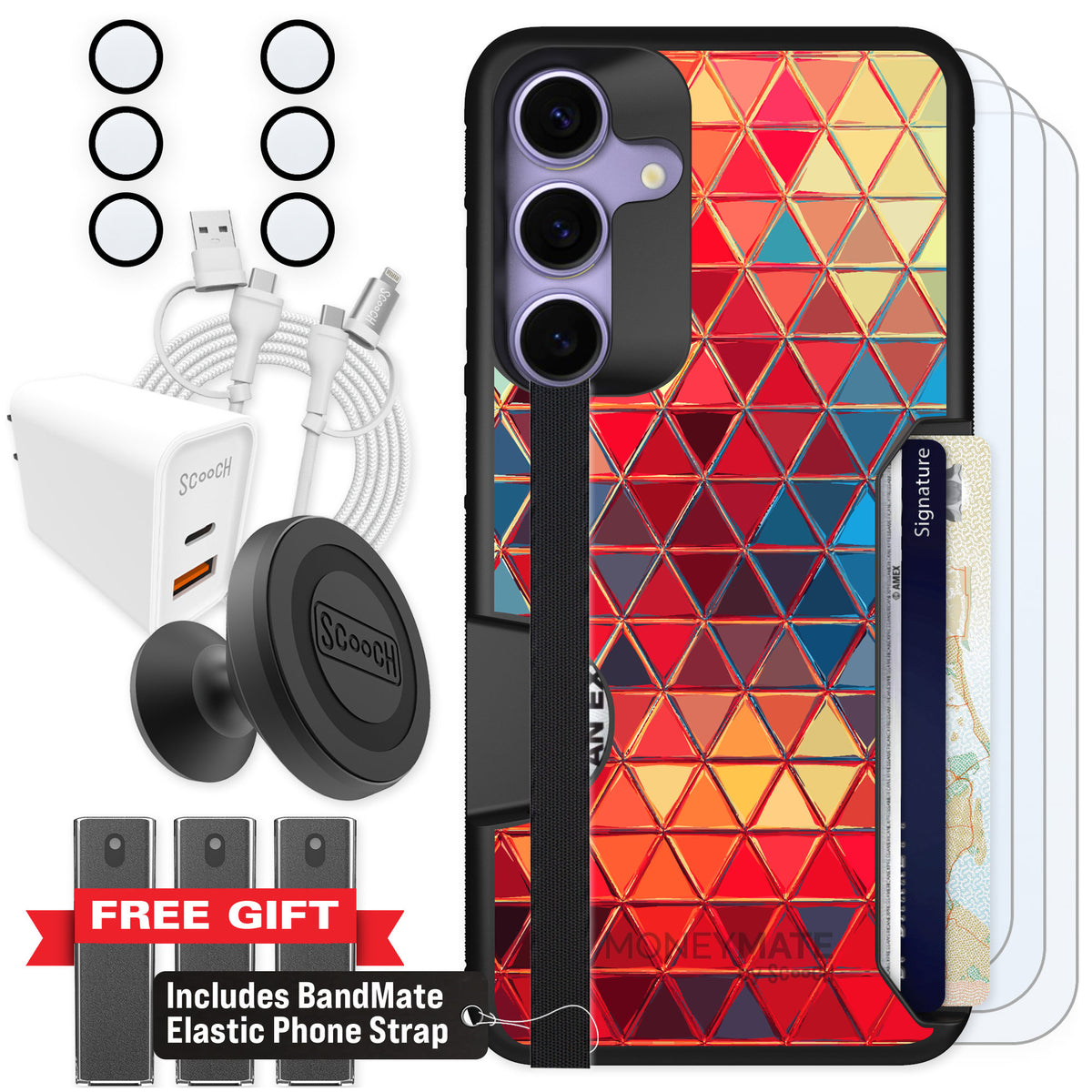 Scooch Moneymate Festive Glass for Galaxy S25+ β Ultimate Bundle