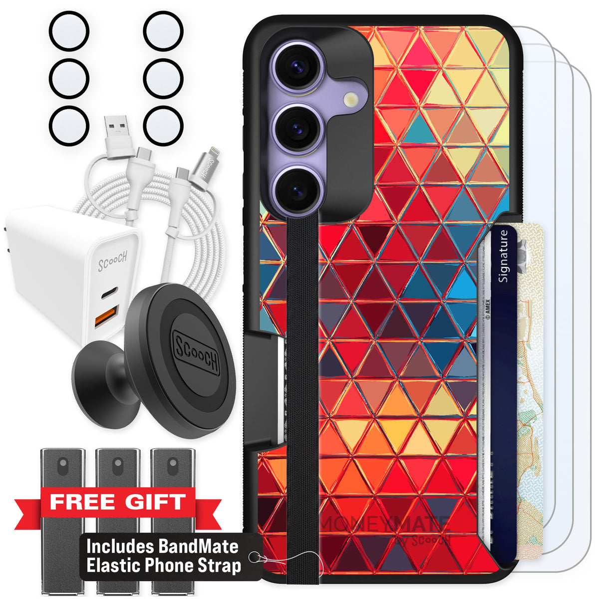 Scooch Moneymate Festive Glass for Galaxy S25 β Ultimate Bundle