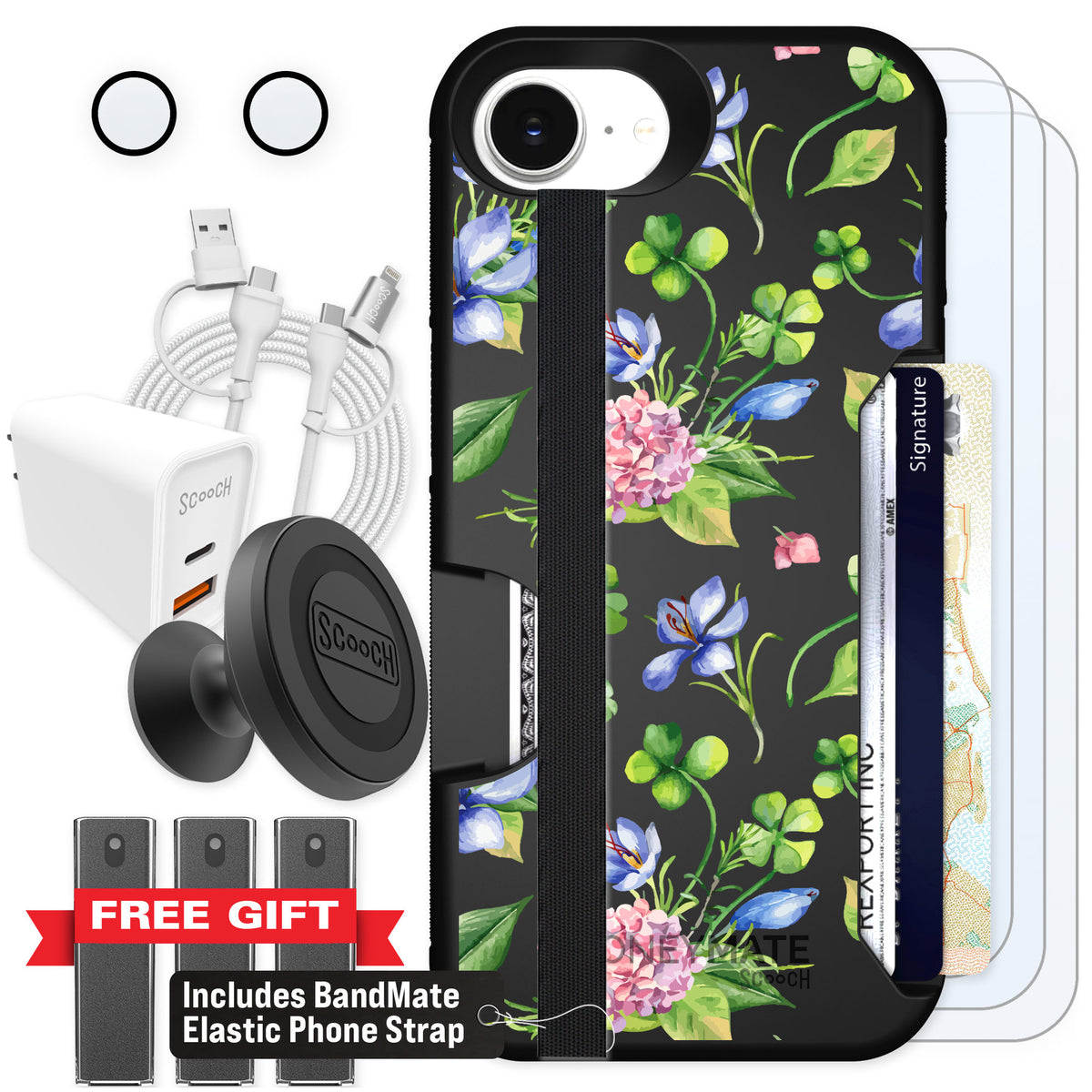 Scooch Moneymate Lucky Hydrangea for iPhone 17e β Ultimate Bundle