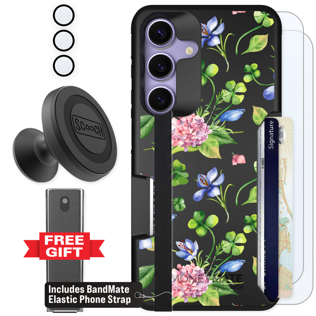 Scooch Moneymate Lucky Hydrangea for Galaxy S25 β Defender Bundle