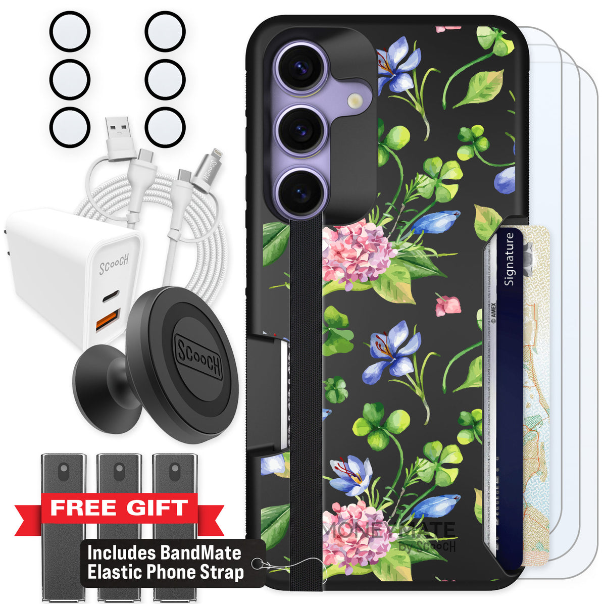 Scooch Moneymate Lucky Hydrangea for Galaxy S25 β Ultimate Bundle