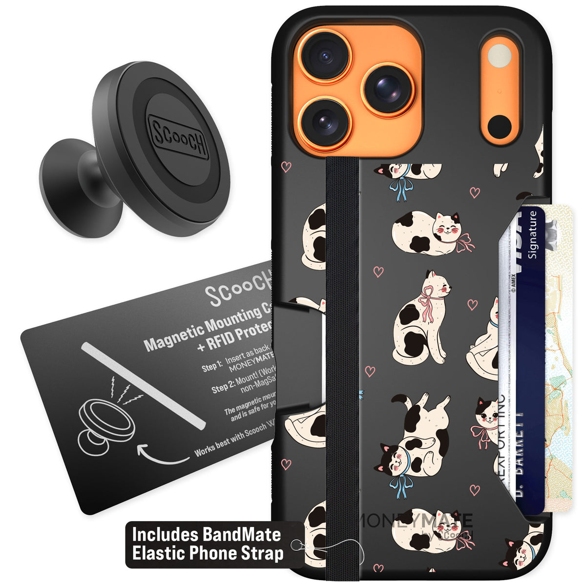 Scooch Moneymate Bow Kitties for iPhone 17 Pro Max β Starter Bundle