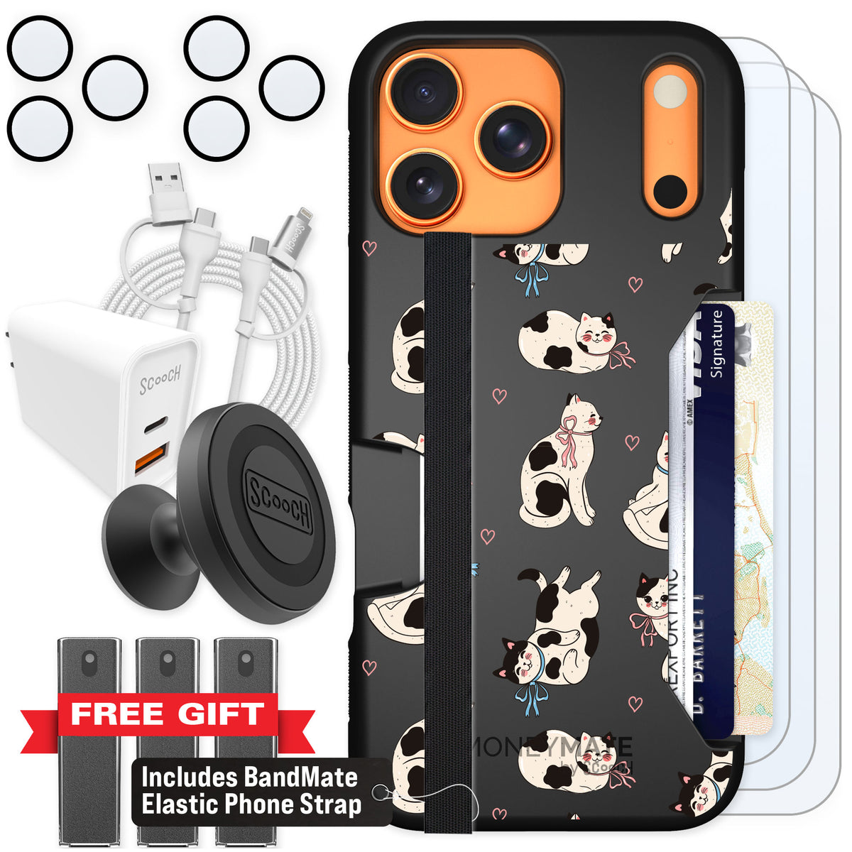 Scooch Moneymate Bow Kitties for iPhone 17 Pro Max β Ultimate Bundle