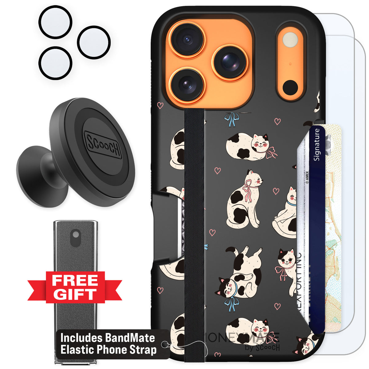 Scooch Moneymate Bow Kitties for iPhone 17 Pro β Defender Bundle