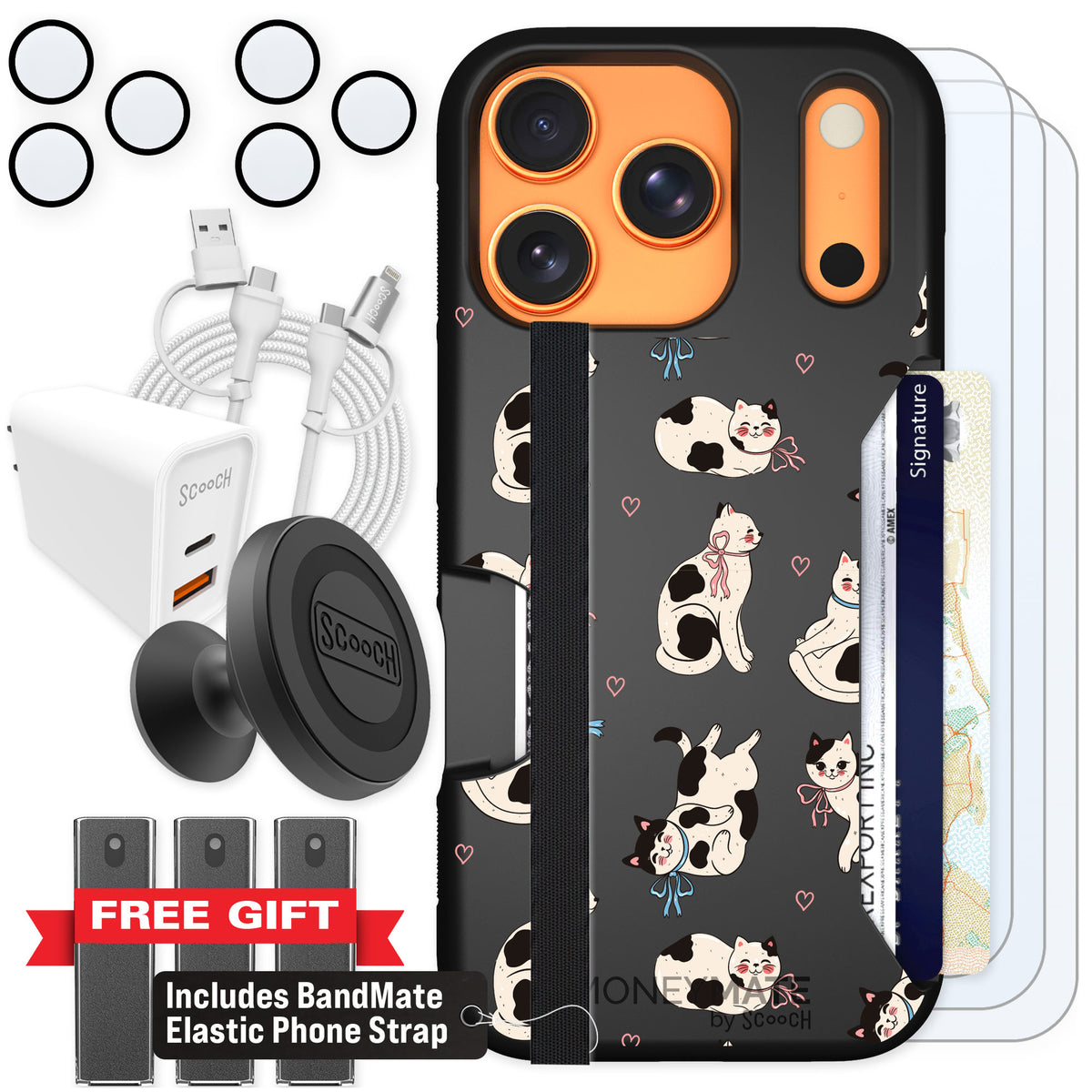 Scooch Moneymate Bow Kitties for iPhone 17 Pro β Ultimate Bundle