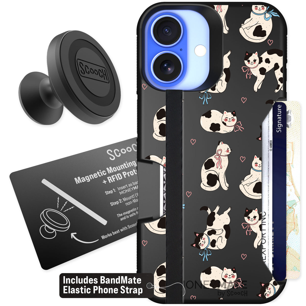 Scooch Moneymate Bow Kitties for iPhone 16 β Starter Bundle