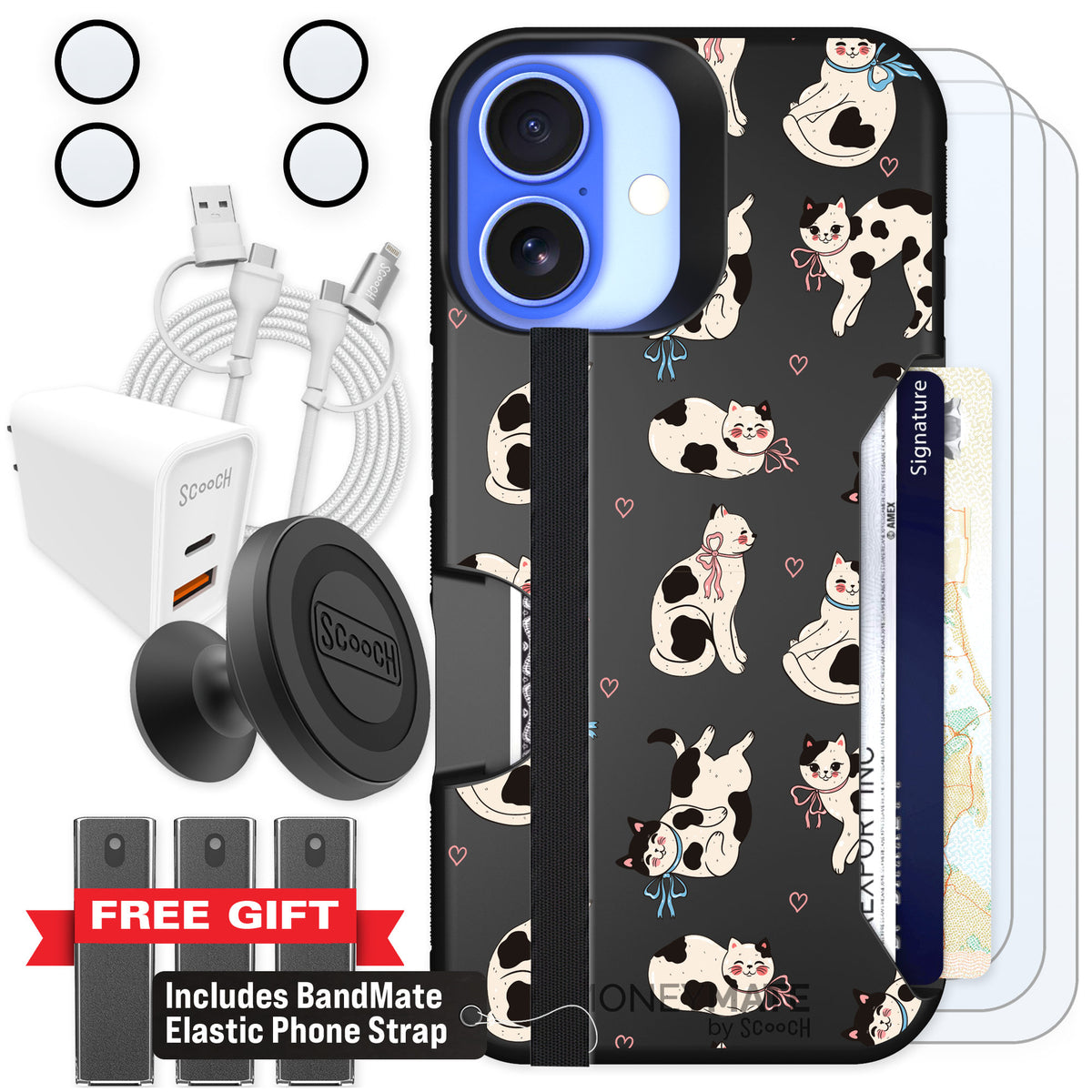 Scooch Moneymate Bow Kitties for iPhone 16 β Ultimate Bundle