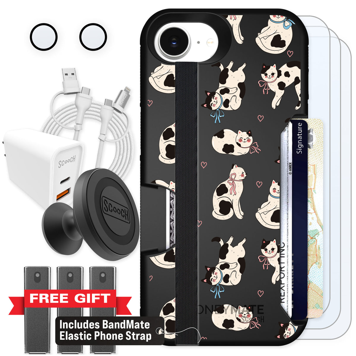 Scooch Moneymate Bow Kitties for iPhone 16e β Ultimate Bundle