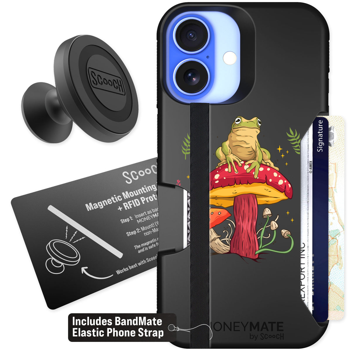 Scooch Moneymate Toadstool Frog for iPhone 16 β Starter Bundle