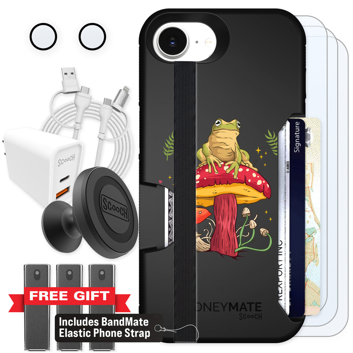 Scooch Moneymate Toadstool Frog for iPhone 16e β Ultimate Bundle