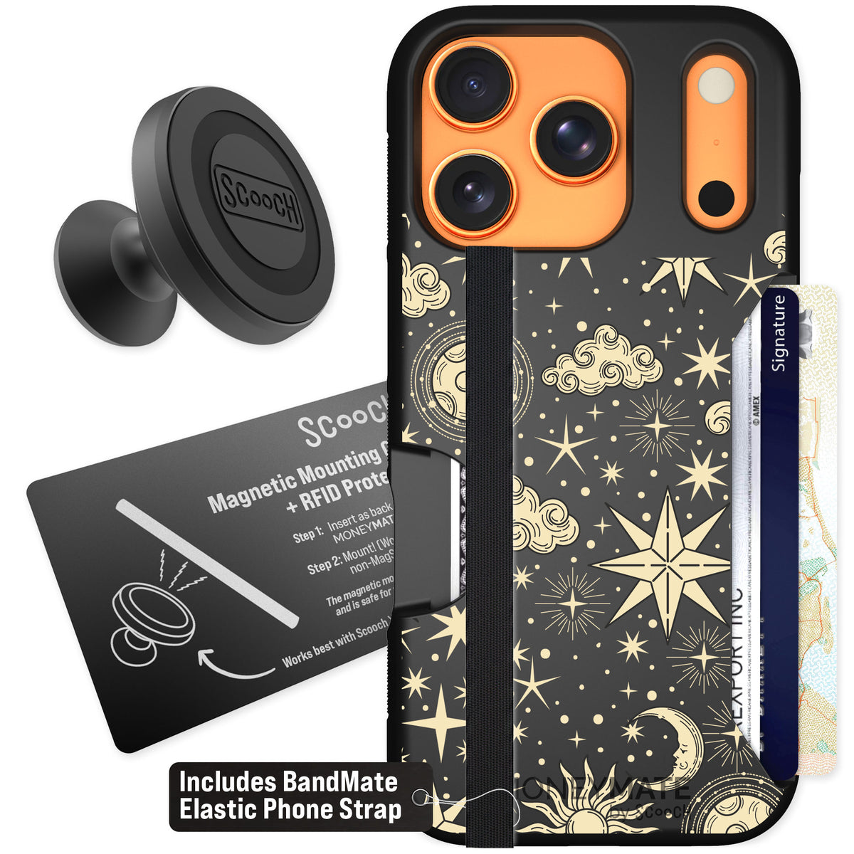 Scooch Moneymate Celestial Sleep for iPhone 17 Pro — Starter Bundle