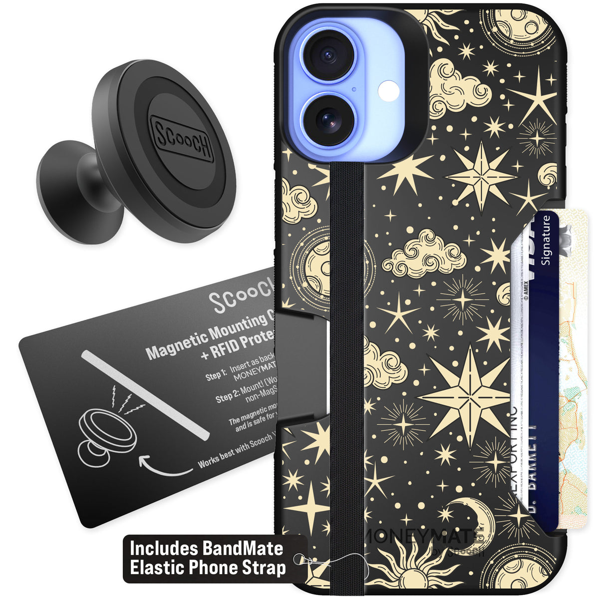 Scooch Moneymate Celestial Sleep for iPhone 16 Plus — Starter Bundle