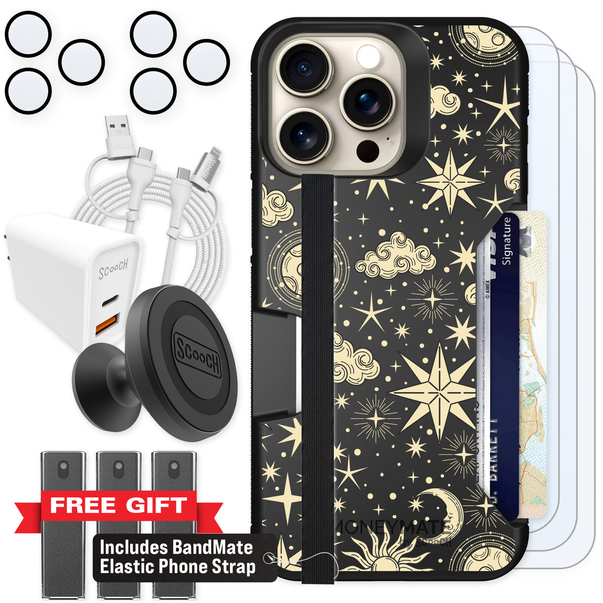 Scooch Moneymate Celestial Sleep for iPhone 15 Pro Max — Ultimate Bundle