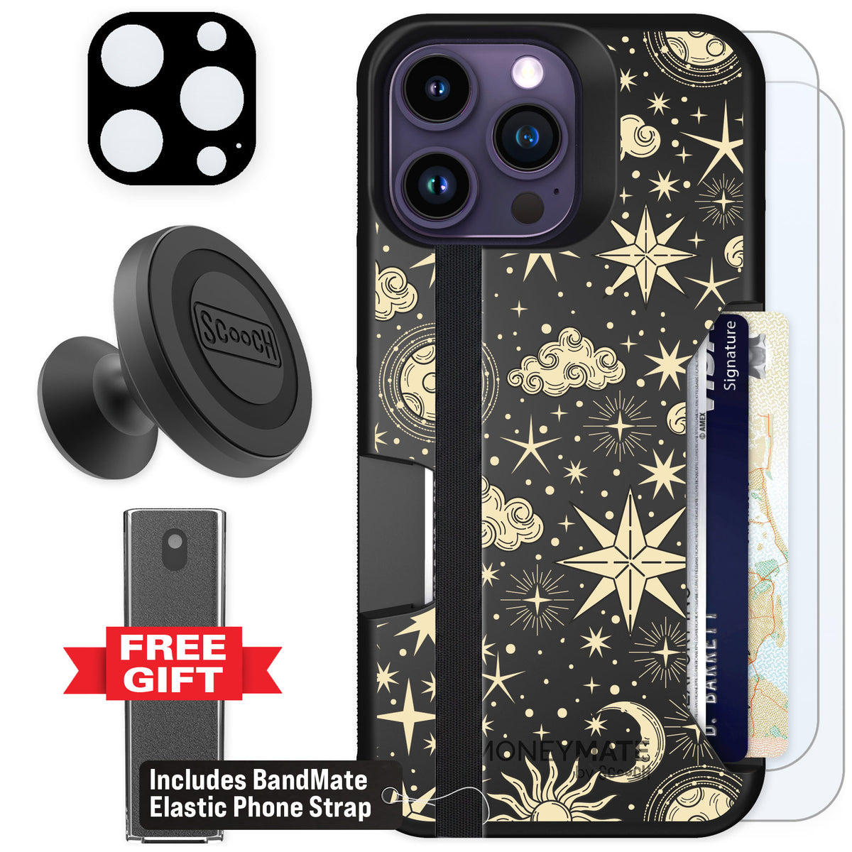 Scooch Moneymate Celestial Sleep for iPhone 14 Pro Max — Defender Bundle