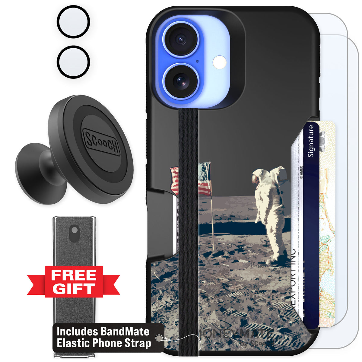 Scooch Moneymate Lunar Landing for iPhone 16 β Defender Bundle
