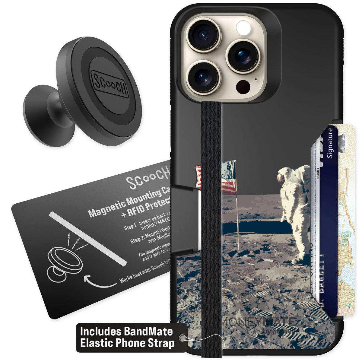 Scooch Moneymate Lunar Landing for iPhone 15 Pro Max β Starter Bundle
