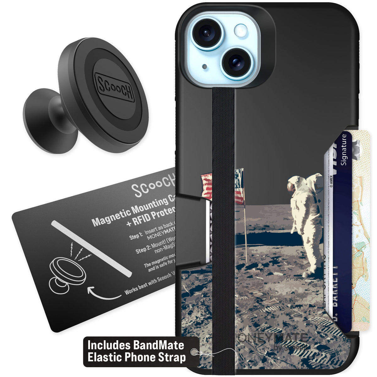 Scooch Moneymate Lunar Landing for iPhone 14 Plus β Starter Bundle