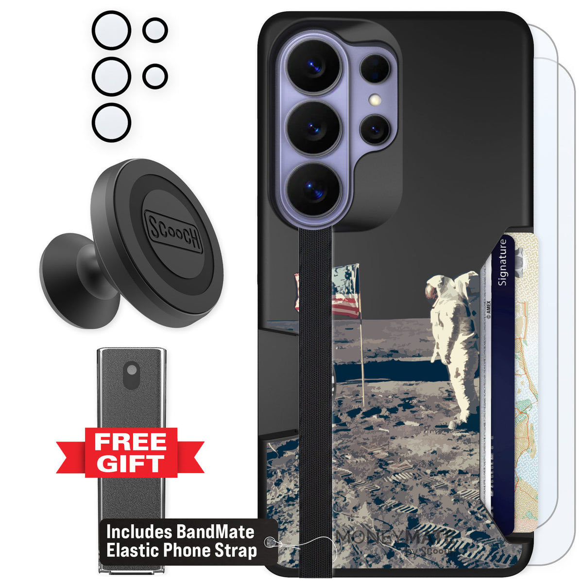 Scooch Moneymate Lunar Landing for Galaxy S26 Ultra β Defender Bundle