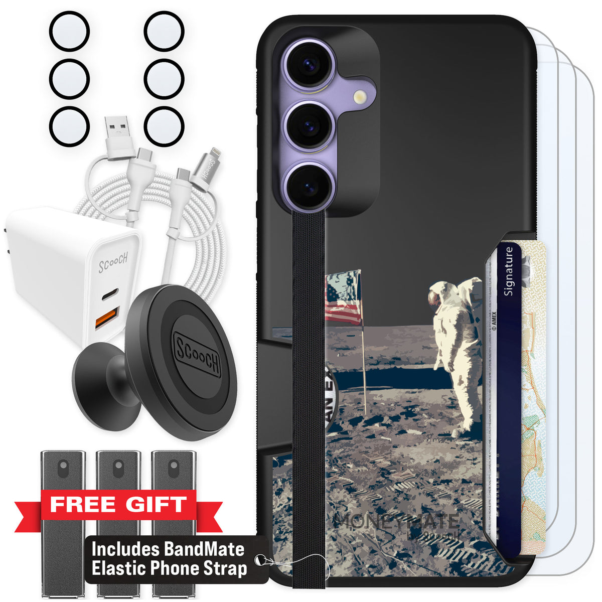 Scooch Moneymate Lunar Landing for Galaxy S25+ β Ultimate Bundle