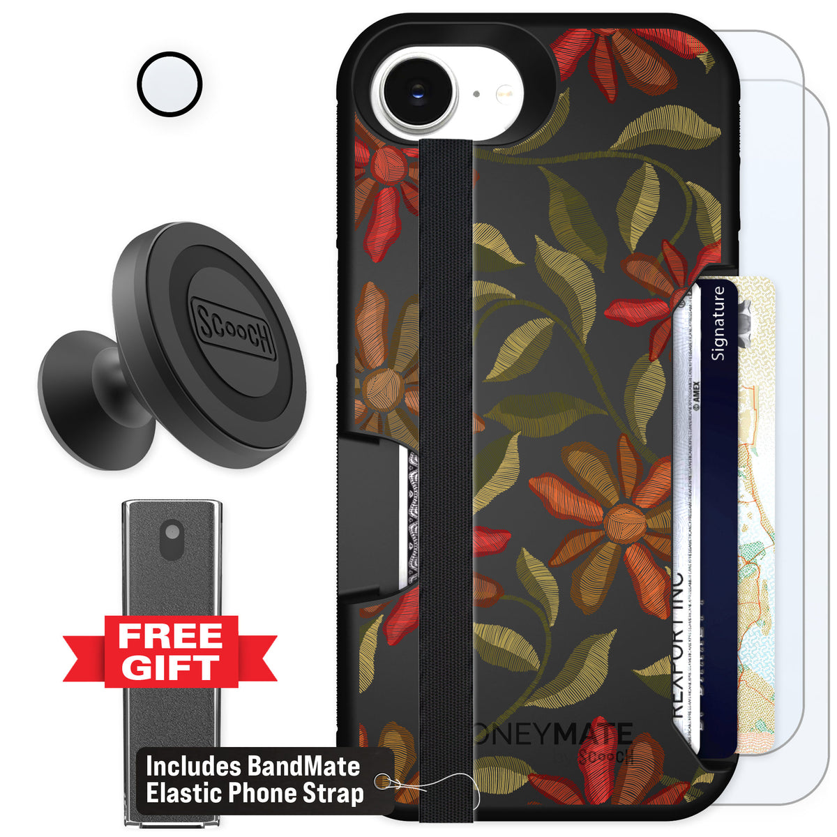 Scooch Moneymate Floral Tapestry for iPhone 17e β Defender Bundle