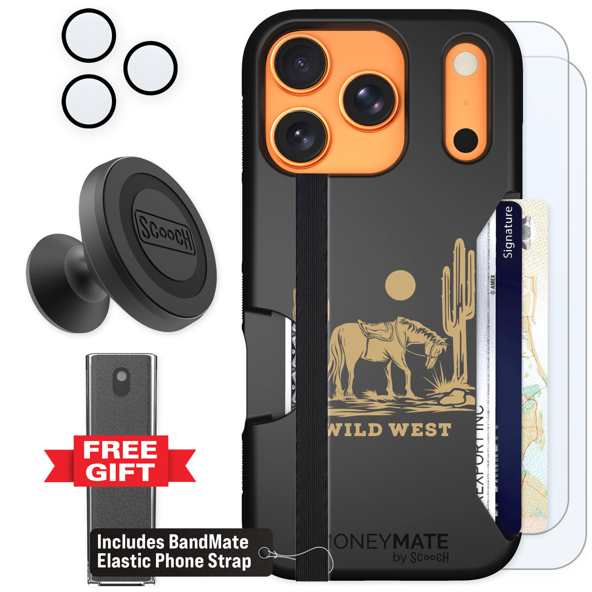Scooch Moneymate Wild West for iPhone 17 Pro β Defender Bundle
