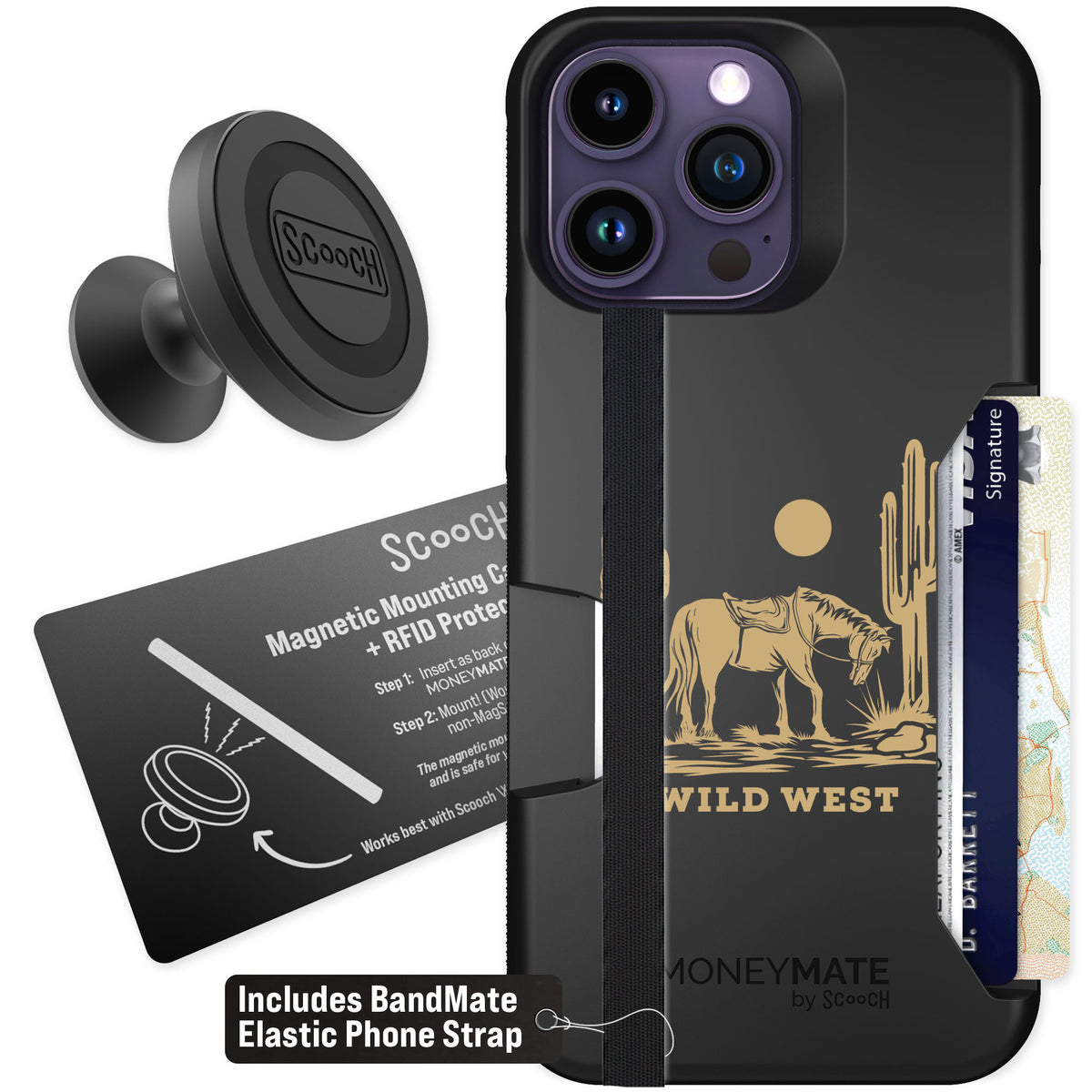 Scooch Moneymate Wild West for iPhone 14 Pro Max β Starter Bundle