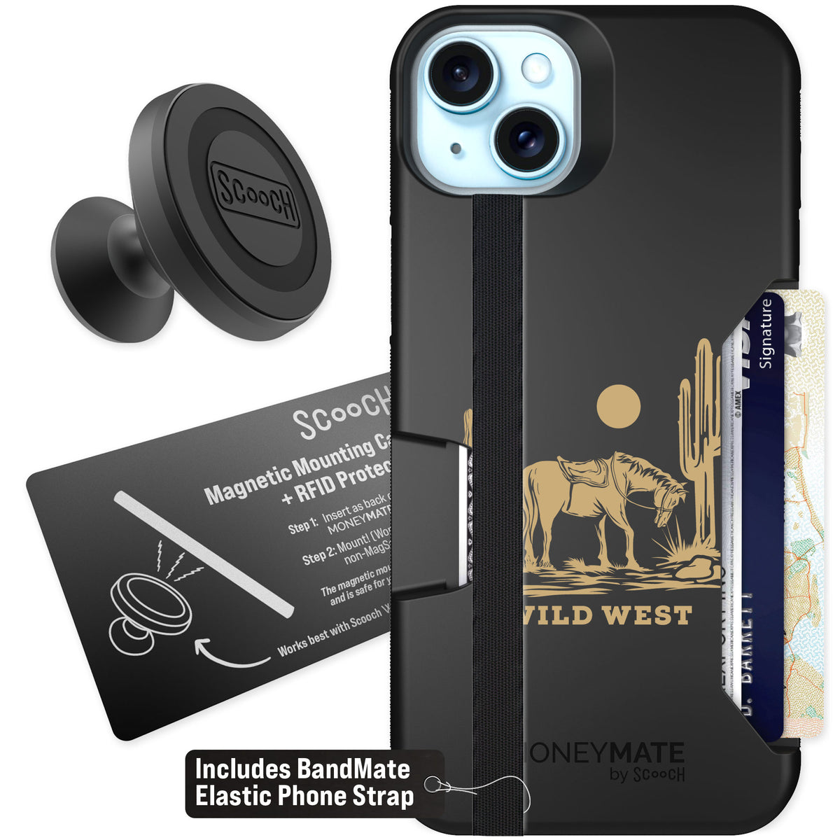 Scooch Moneymate Wild West for iPhone 14 Plus β Starter Bundle