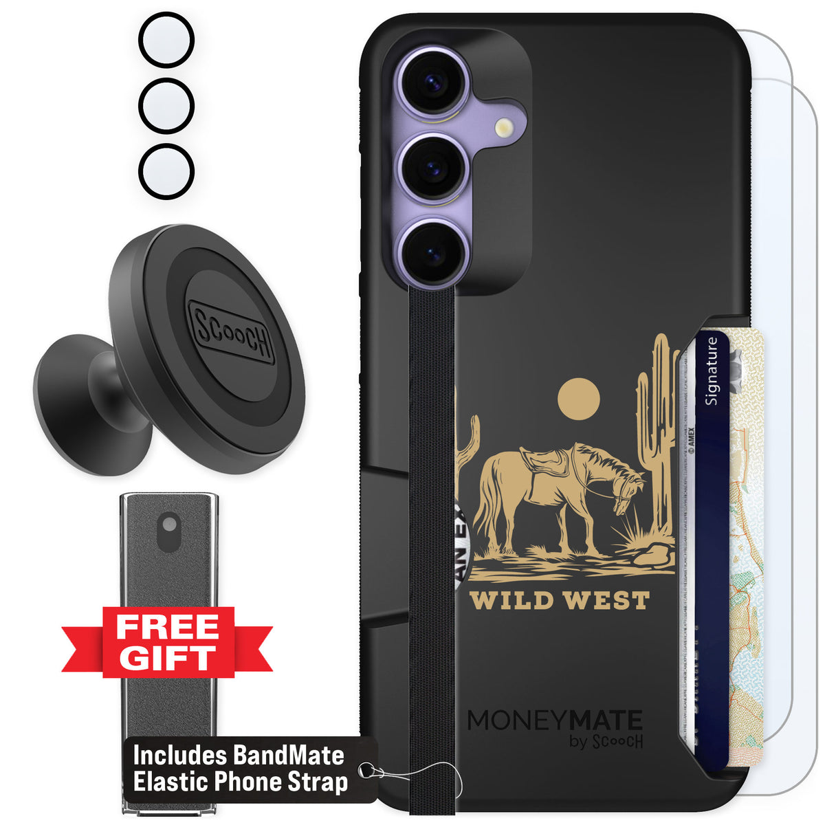 Scooch Moneymate Wild West for Galaxy S25+ β Defender Bundle