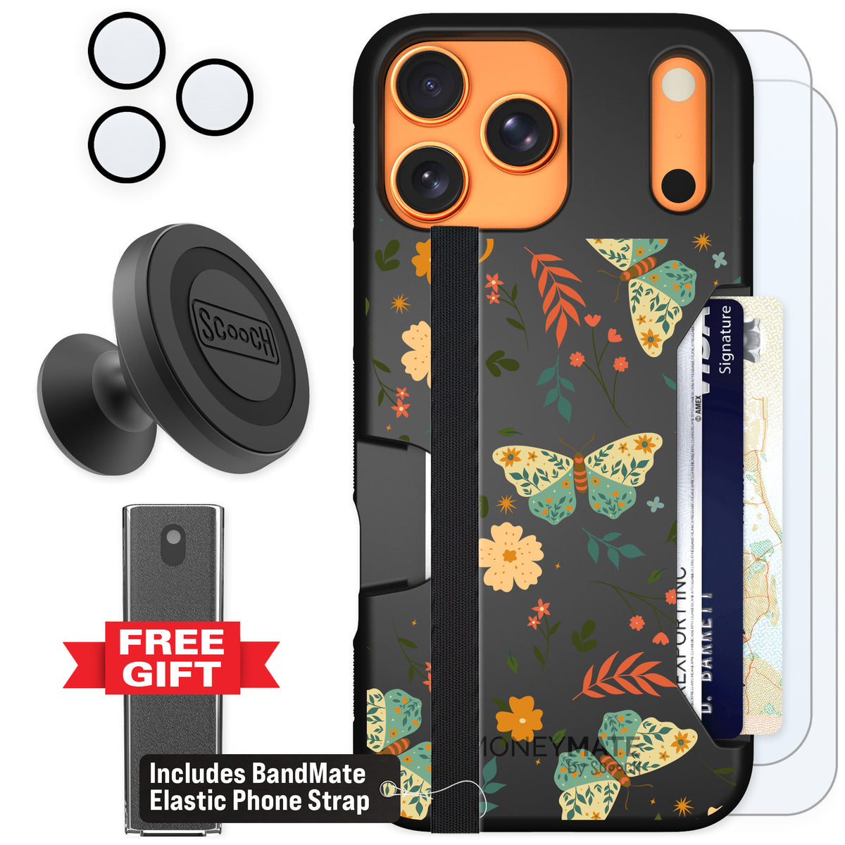 Scooch Moneymate Boho Nights for iPhone 17 Pro Max β Defender Bundle