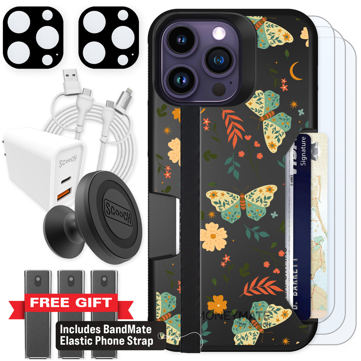 Scooch Moneymate Boho Nights for iPhone 14 Pro Max β Ultimate Bundle