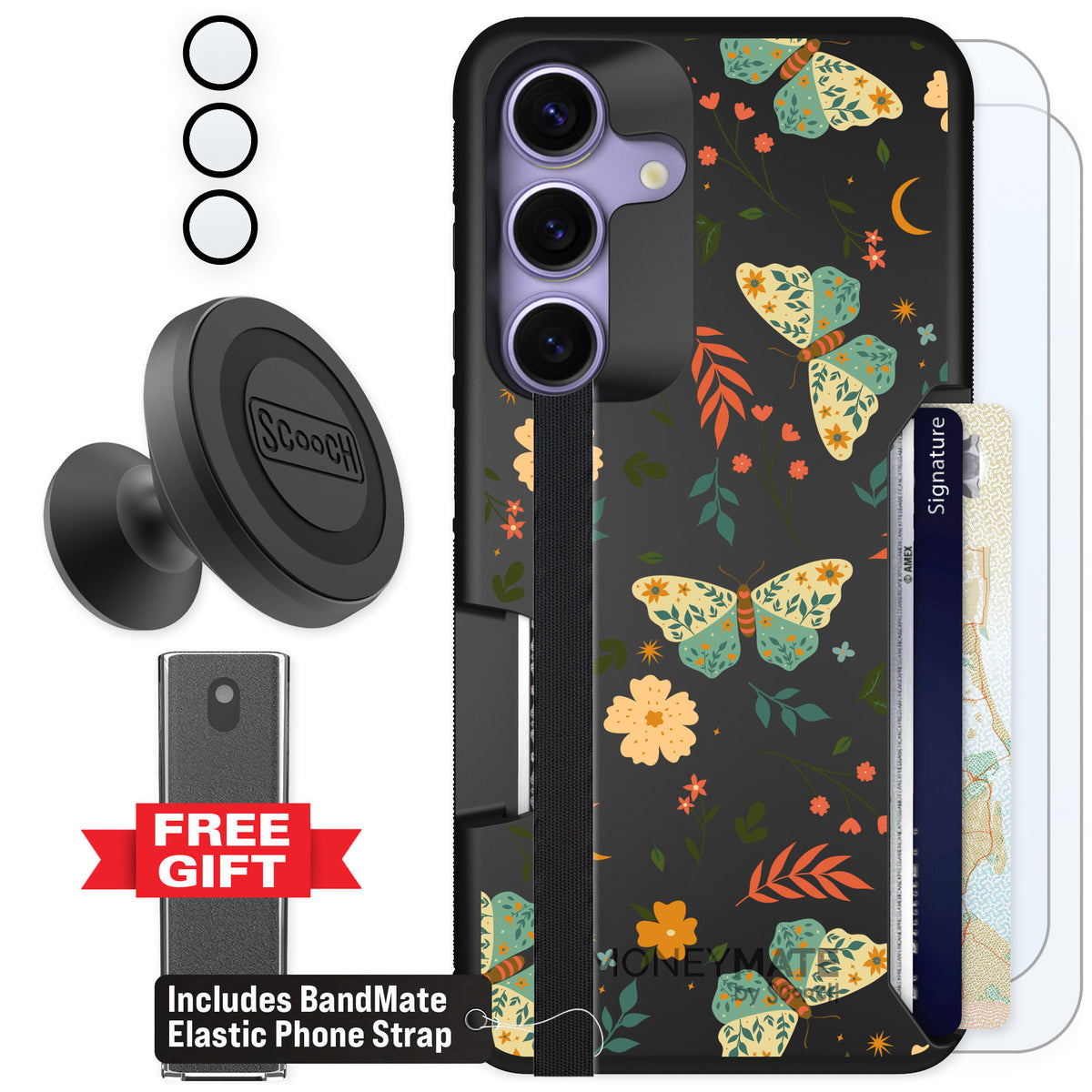 Scooch Moneymate Boho Nights for Galaxy S25 β Defender Bundle