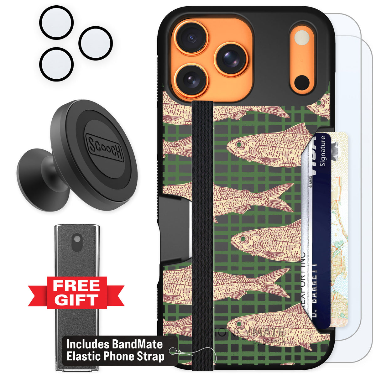 Scooch Moneymate Fresh Catch for iPhone 17 Pro Max β Defender Bundle