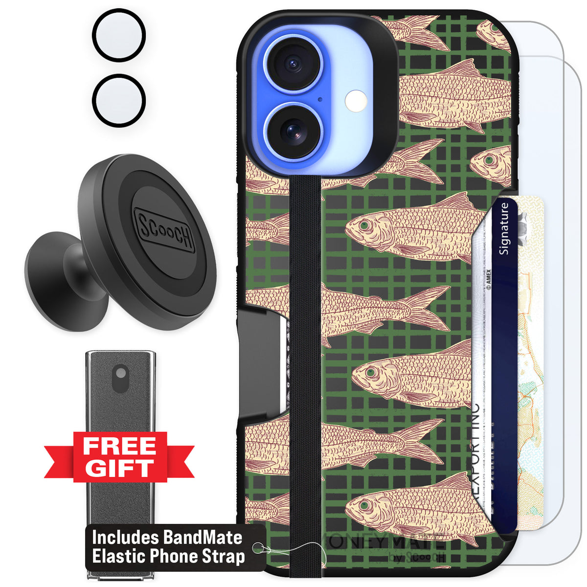 Scooch Moneymate Fresh Catch for iPhone 16 β Defender Bundle