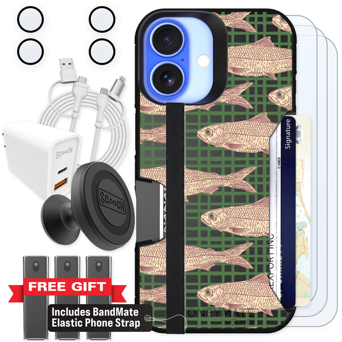 Scooch Moneymate Fresh Catch for iPhone 16 β Ultimate Bundle