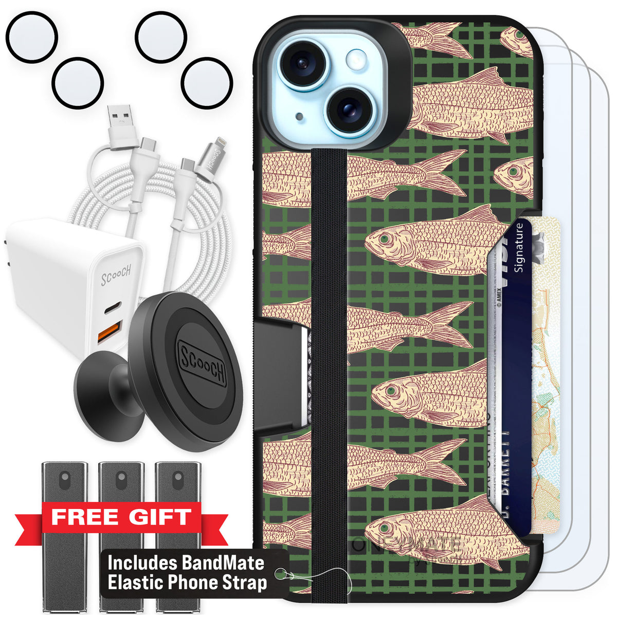 Scooch Moneymate Fresh Catch for iPhone 14 Plus β Ultimate Bundle