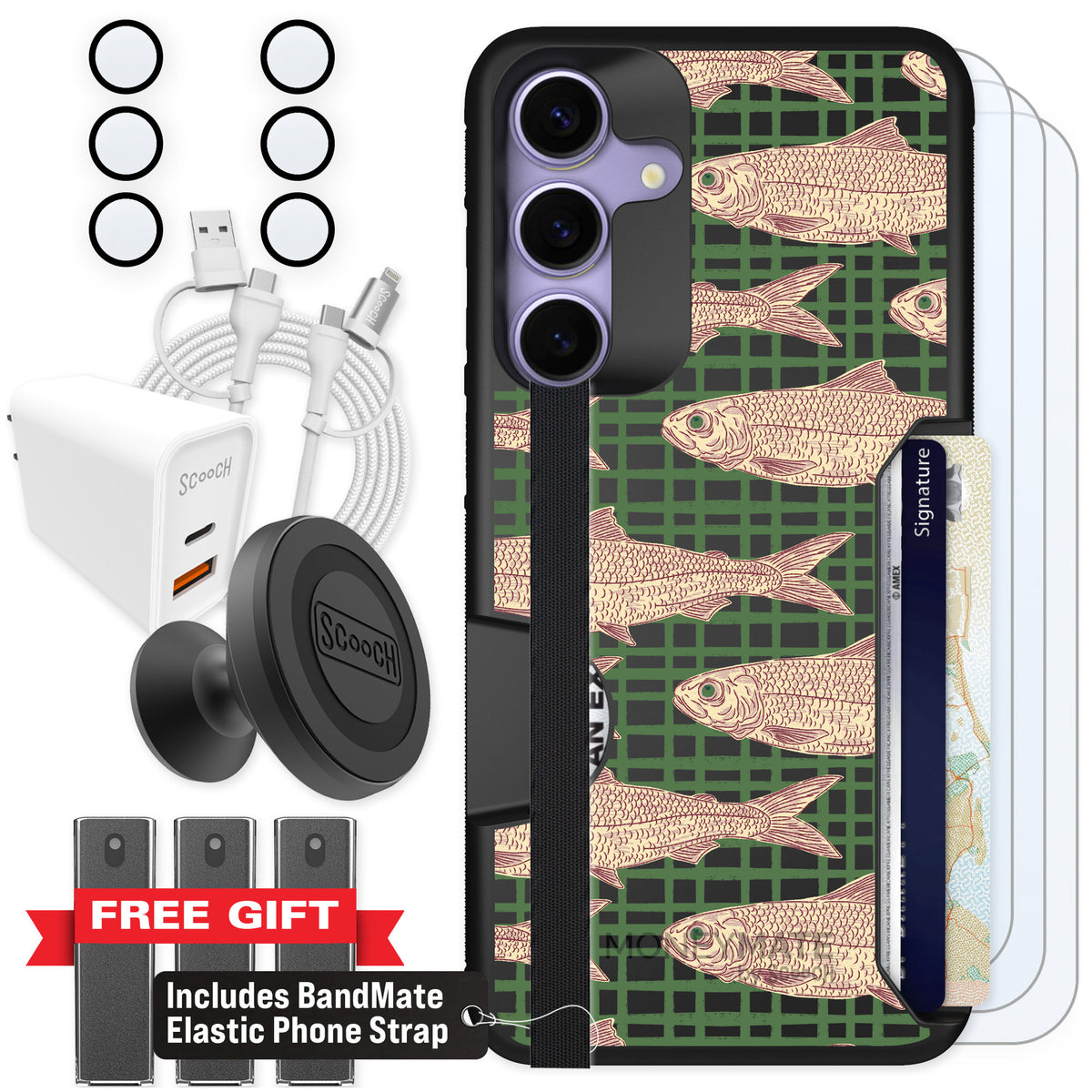 Scooch Moneymate Fresh Catch for Galaxy S25+ β Ultimate Bundle