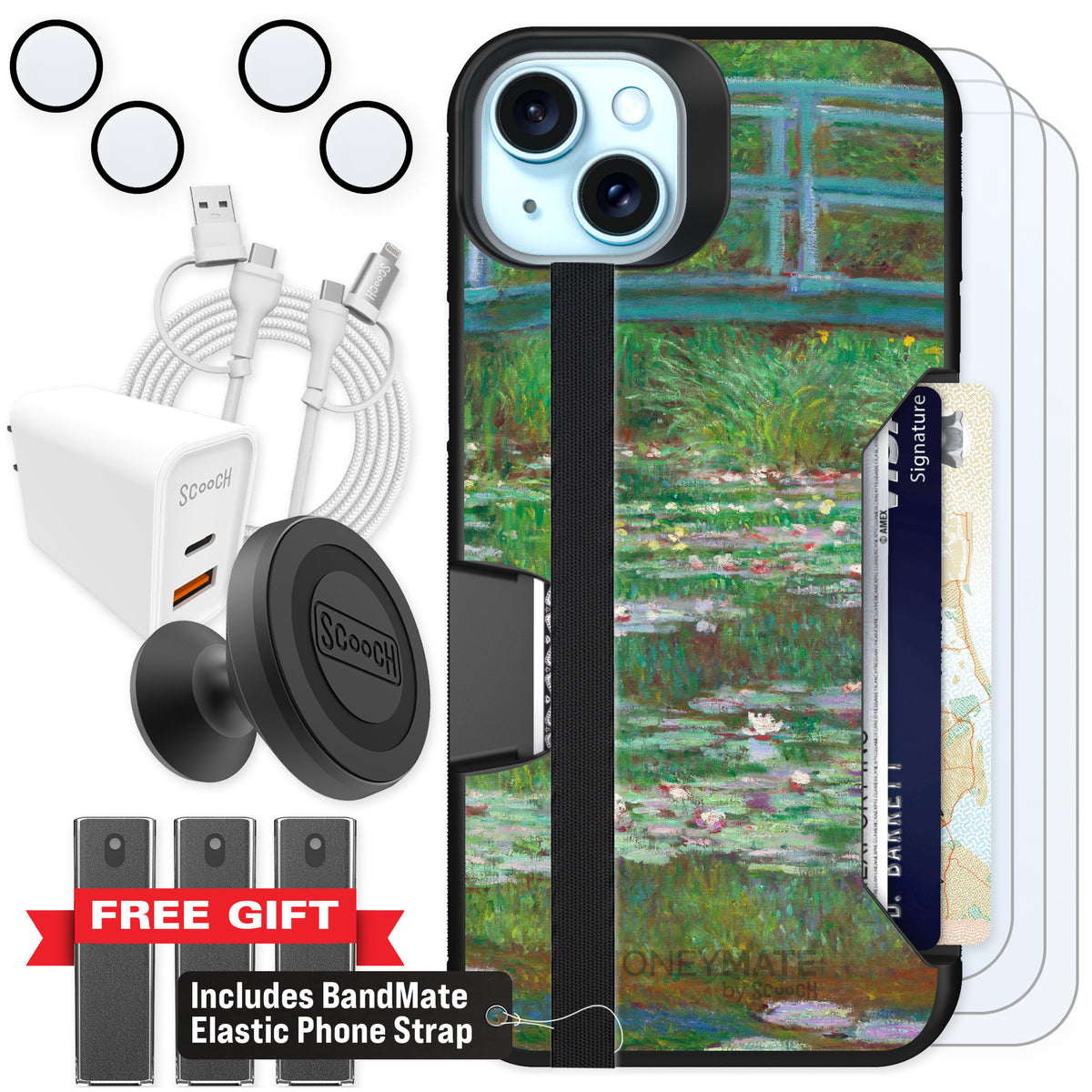 Scooch Moneymate Japanese Footbridge for iPhone 14 Plus β Ultimate Bundle