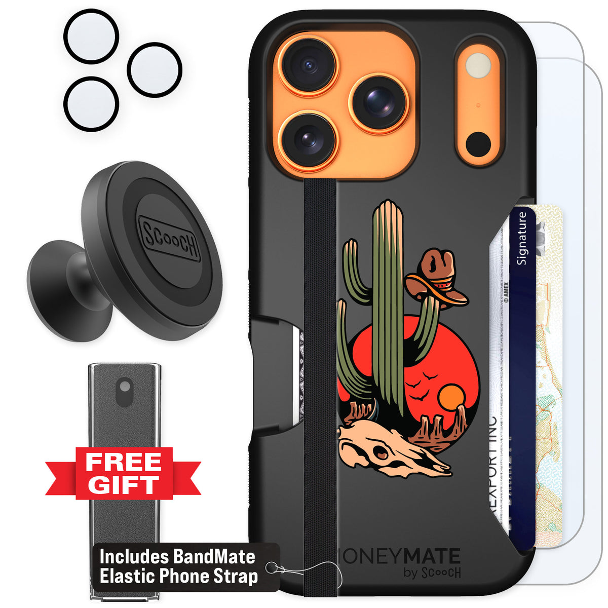 Scooch Moneymate Cactus Flash for iPhone 17 Pro β Defender Bundle
