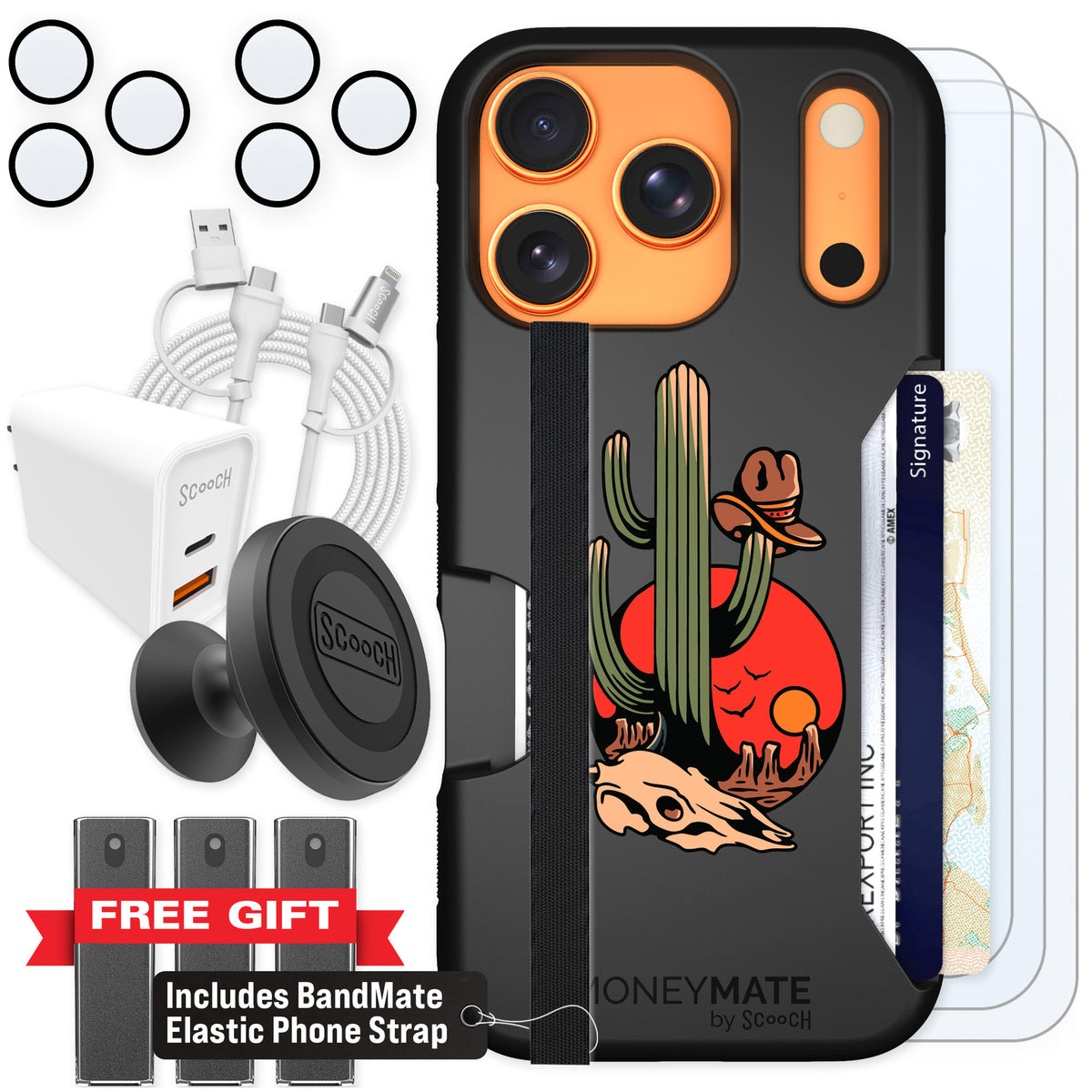 Scooch Moneymate Cactus Flash for iPhone 17 Pro β Ultimate Bundle
