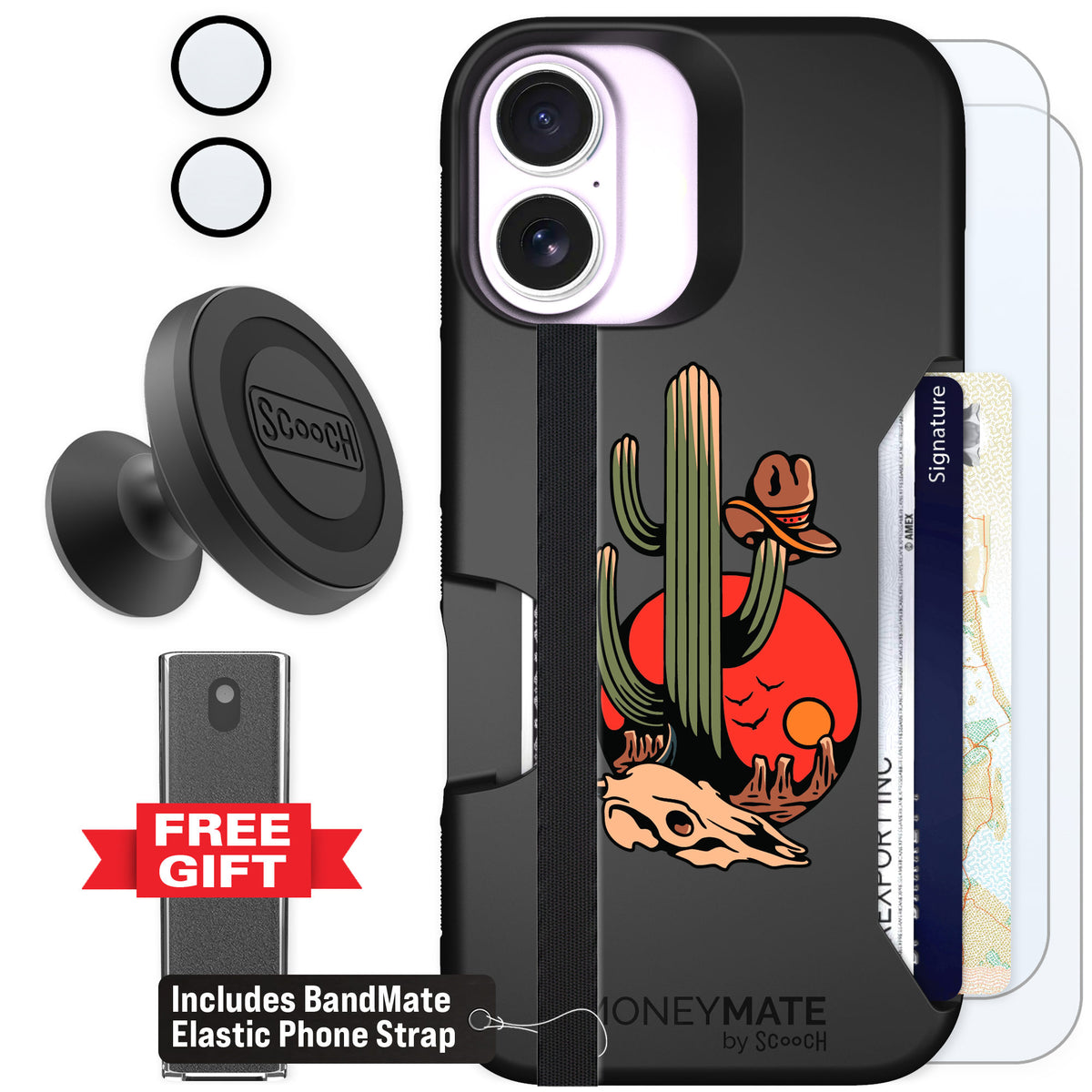 Scooch Moneymate Cactus Flash for iPhone 17 β Defender Bundle
