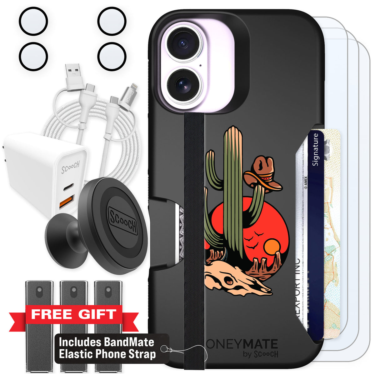 Scooch Moneymate Cactus Flash for iPhone 17 β Ultimate Bundle