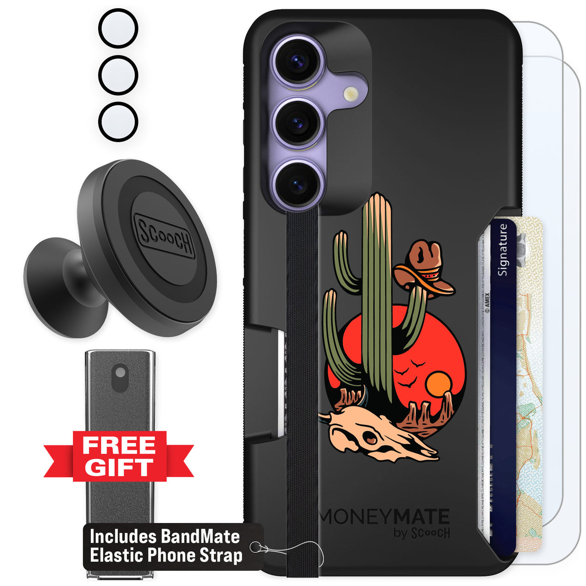 Scooch Moneymate Cactus Flash for Galaxy S25 β Defender Bundle