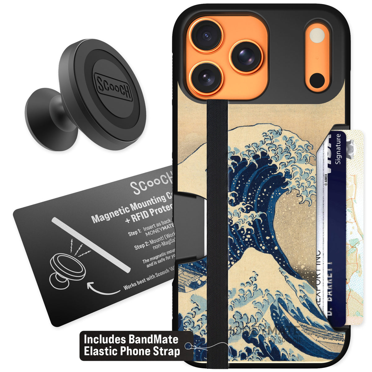 Scooch Moneymate Great Wave for iPhone 17 Pro Max β Starter Bundle