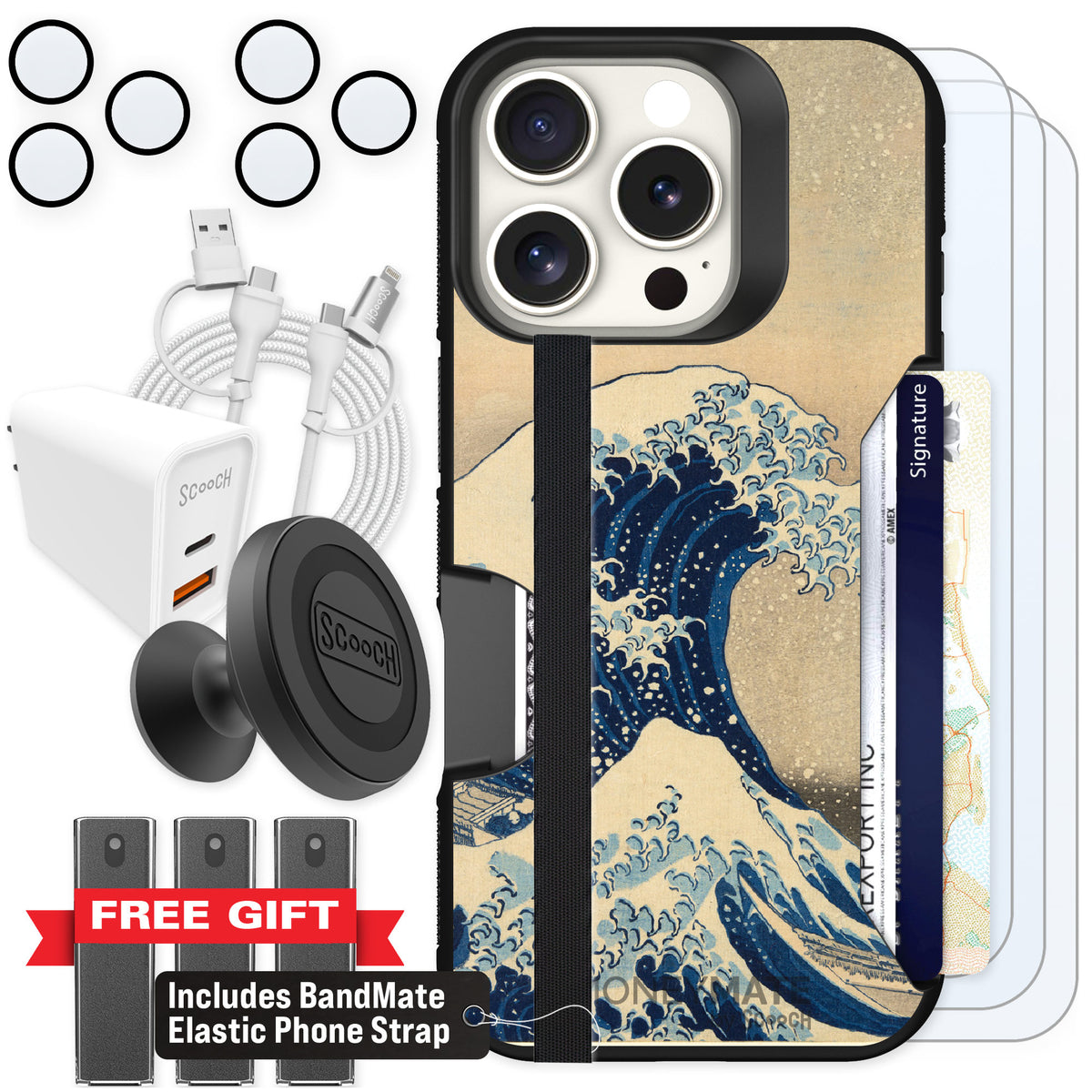 Scooch Moneymate Great Wave for iPhone 16 Pro β Ultimate Bundle