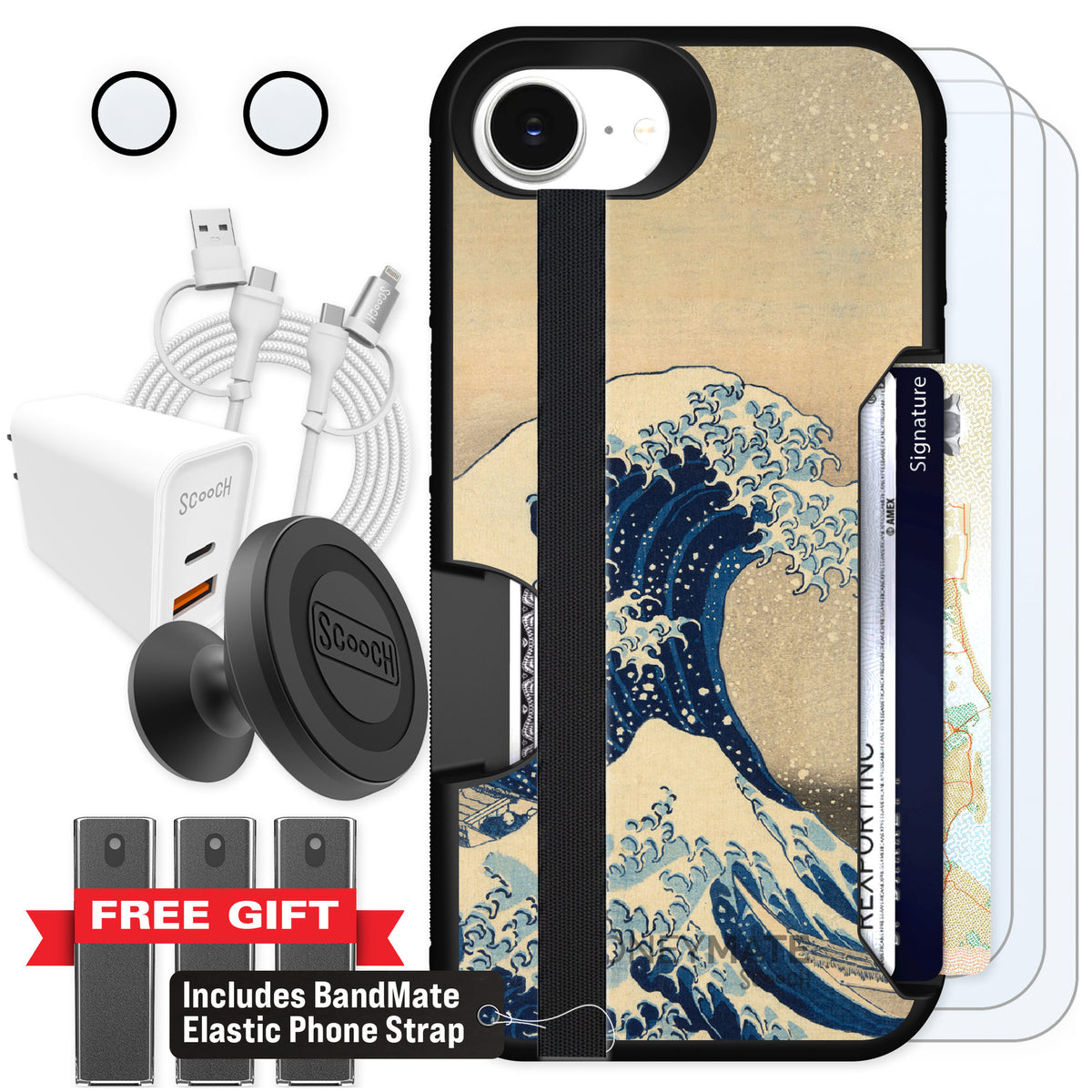 Scooch Moneymate Great Wave for iPhone 16e β Ultimate Bundle