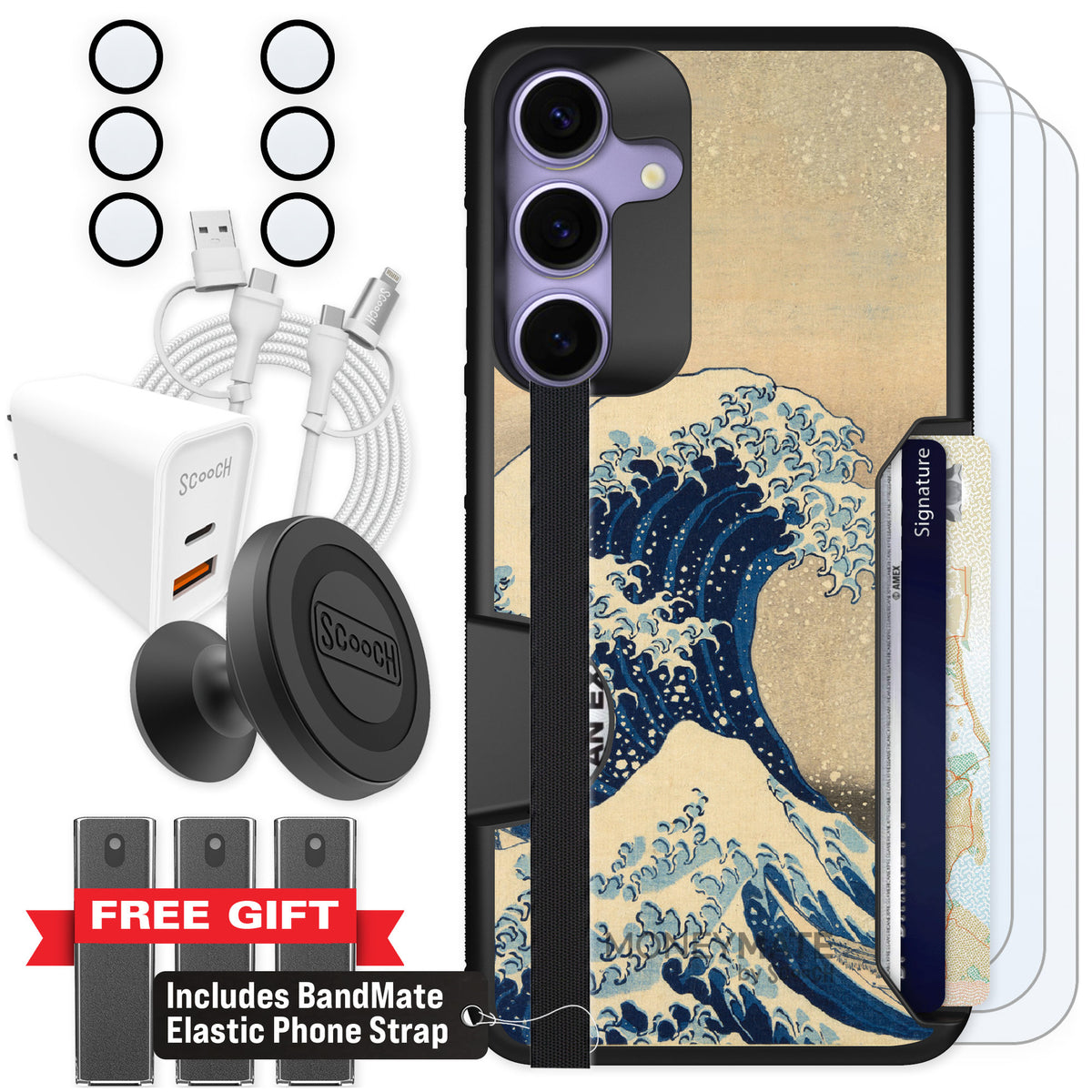 Scooch Moneymate Great Wave for Galaxy S25+ β Ultimate Bundle
