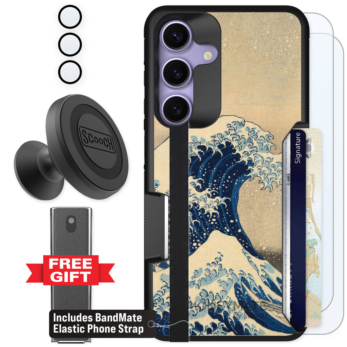 Scooch Moneymate Great Wave for Galaxy S25 β Defender Bundle