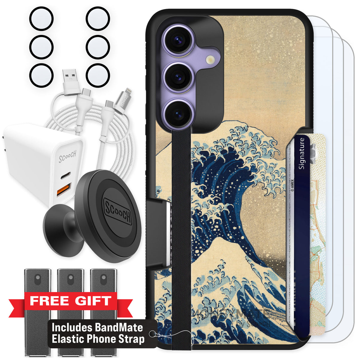 Scooch Moneymate Great Wave for Galaxy S25 β Ultimate Bundle